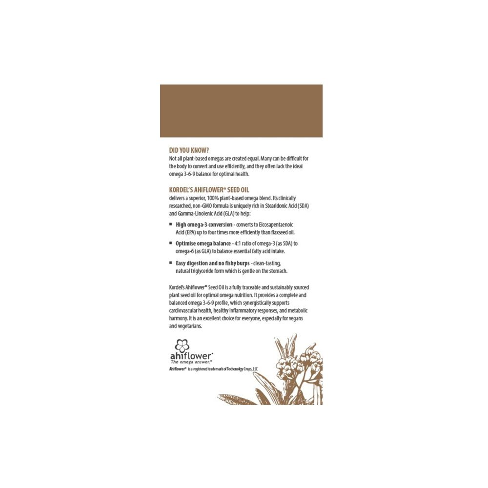 Kordel's Ahiflower® Seed Oil 90 Softgels Suitable for Vegetarians - Image 4
